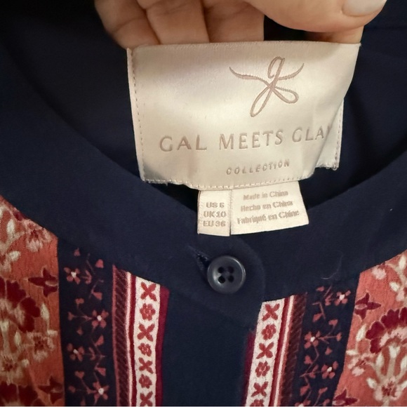 Gal Meets Glam Carlene Wood Block Print Dress Size 6 - Picture 2 of 4